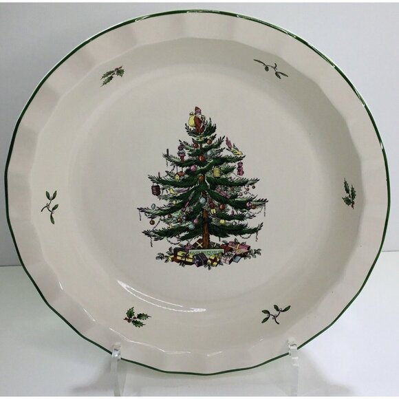 Spode Christmas Tree Sculpted Pie Dish 10" Diameter XT5363-X NEW - Picture 1 of 7